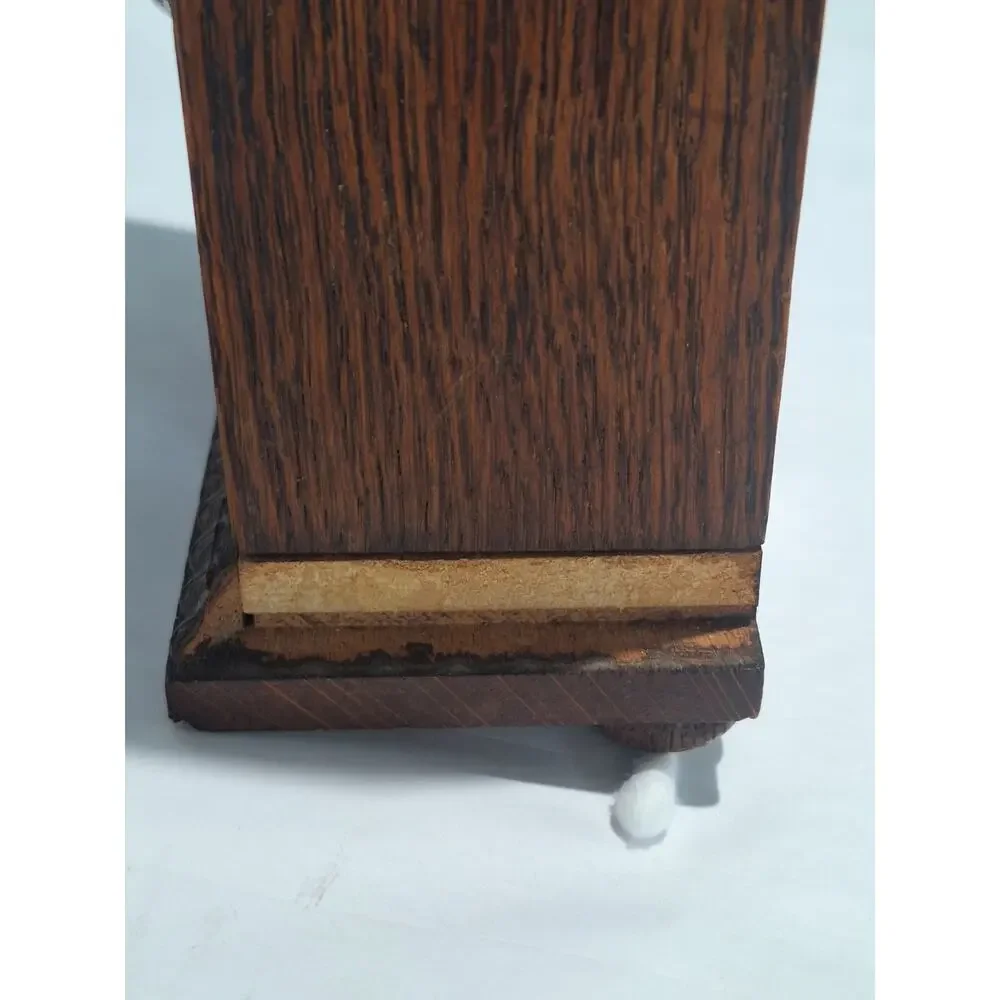 Antique Oak Mechanical Alarm Mantel Clock German Movement Arched Case- WORKING!